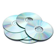 Blank discs laying on a stack for litigation reporting